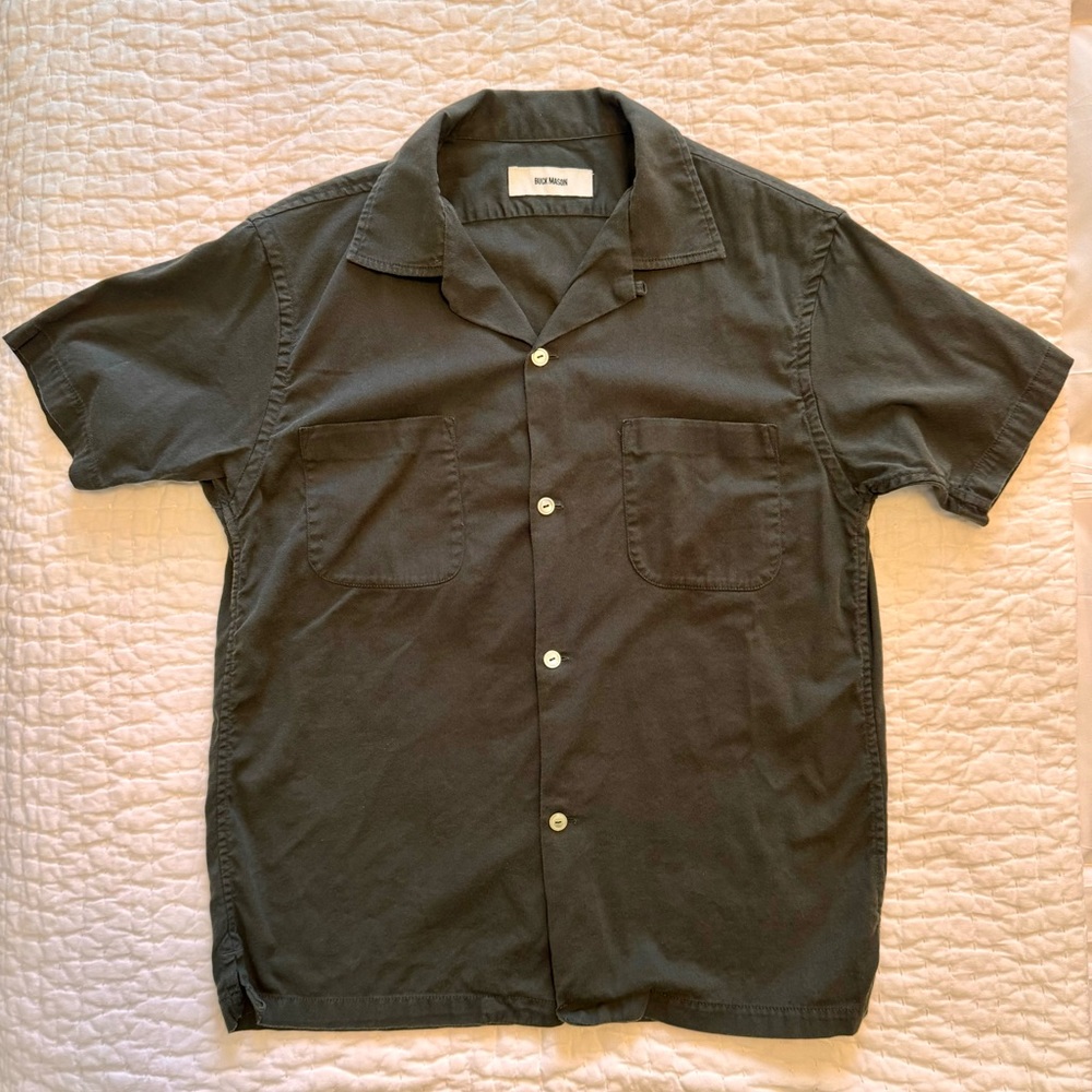 Men’s Extra Small Buck Mason Utility Short Sleeve Button Down - Hunter Green